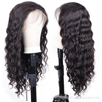 180 density 100% brazilian virgin cuticle aligned hair wig vendors loose wave hd lace frontal wig human hair loose deep wave wig